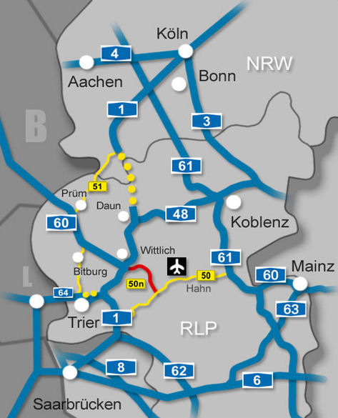 Figure 1a: Highway network with route B50neu
